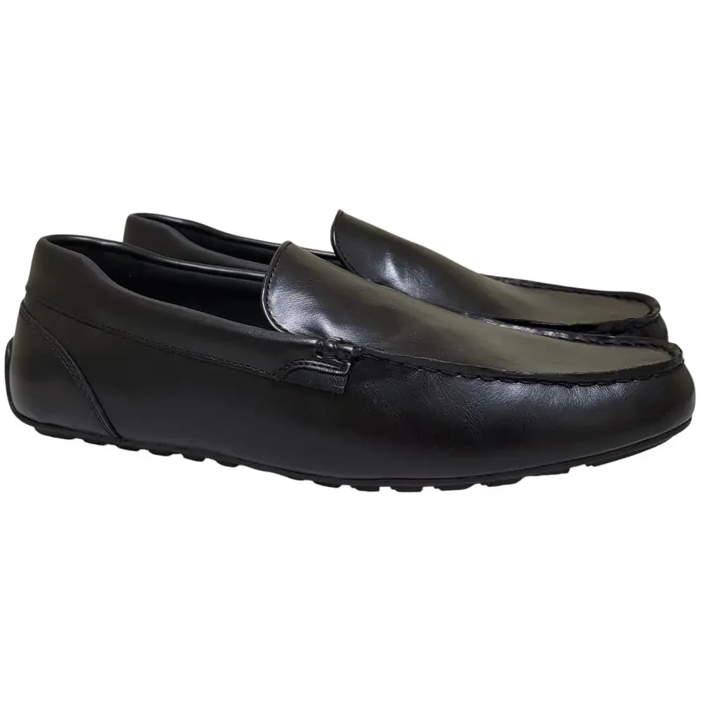 Club Room Men Martinn Slip On Moc Toe Driving Loafers Size US 10M Black Smooth